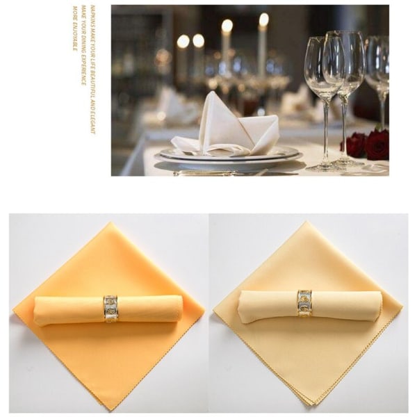 10 stk 48X48Cm Polyester Servietter for Restaurant Bryllup Middag, Mørk Kaffe