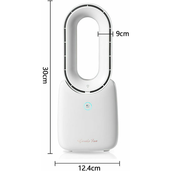 11,8 tuuman langaton pöytätuuletin 3 nopeusasetusta ja 5 värillinen kosketusohjaus LED-valo kotiin, toimistoon ja makuuhuoneeseen - DENUOTOP