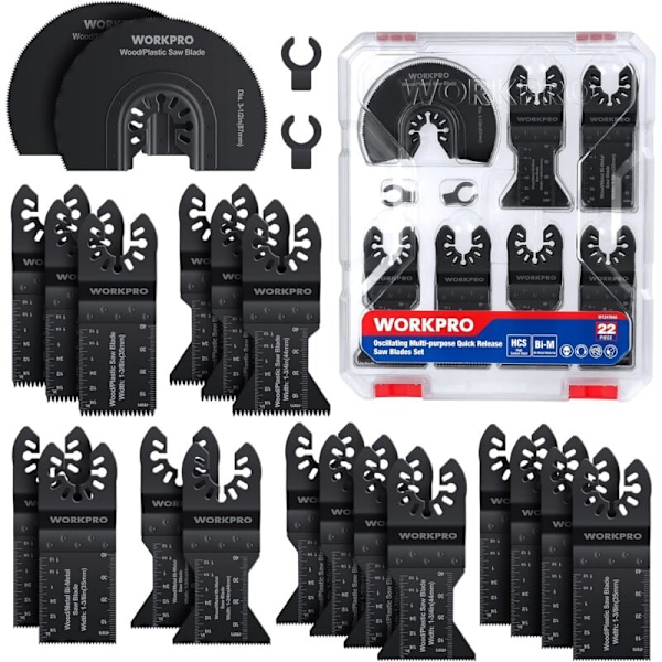 23 stk. Oscillerende Savklinger, Oscillerende Multiværktøjs Tilbehørssæt, Universal Savklinge til Dremel, Bosch, Makita, Dewalt osv.