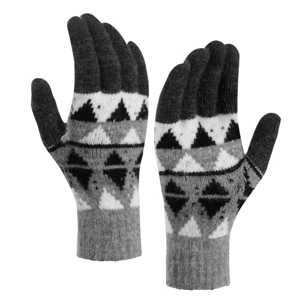 Vintervarma printed ullstickade handskar varma pekskärmshandskar mjuka fleecehandskar typ- och texthandskar