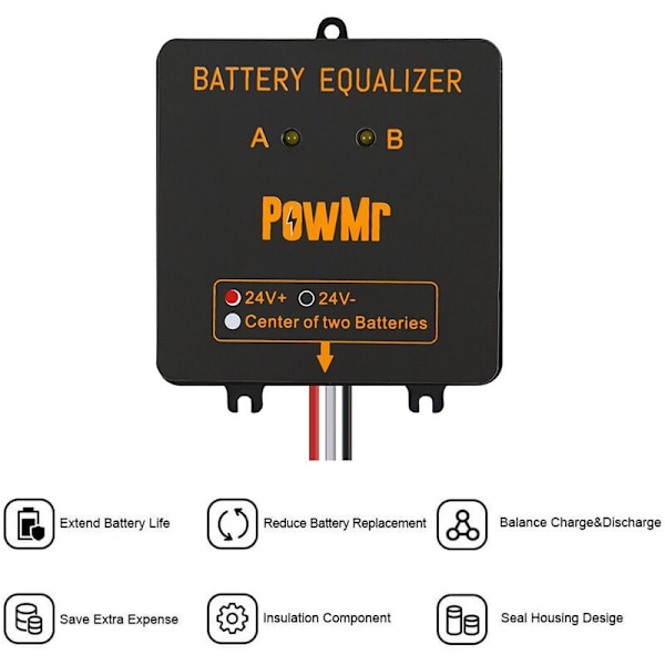 Batteri-Balancer til 2 x 12V Bly-Syre Batteribank System Batteri-Udligner Nx12V