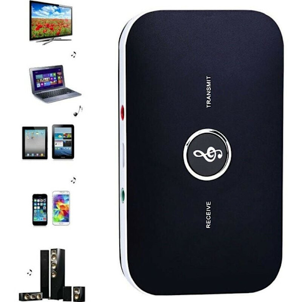 Rt-B6 2-i-1 Bluetooth-sender og -modtager Trådløs Audioadapter med 3,5 mm HiFi-lyd til Smartphone-TV-PC..