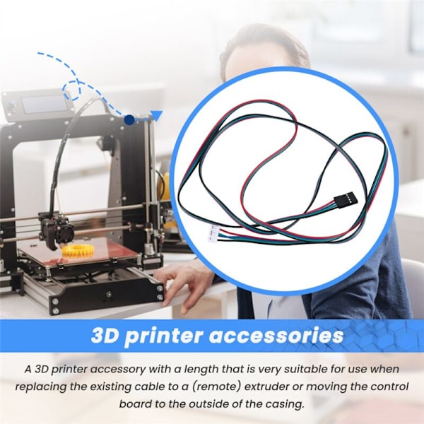 Forlænget Nema 17 Trinmotor Kabel 1M Lang 4 6 Pins 3D Printer