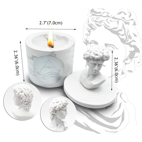 Doftljus Dekorativt sojaljus med David Staty Lock Heminredning Meditationsburk Ljuspresent Kvinnor Mors Dag Ljus 1 Styck
