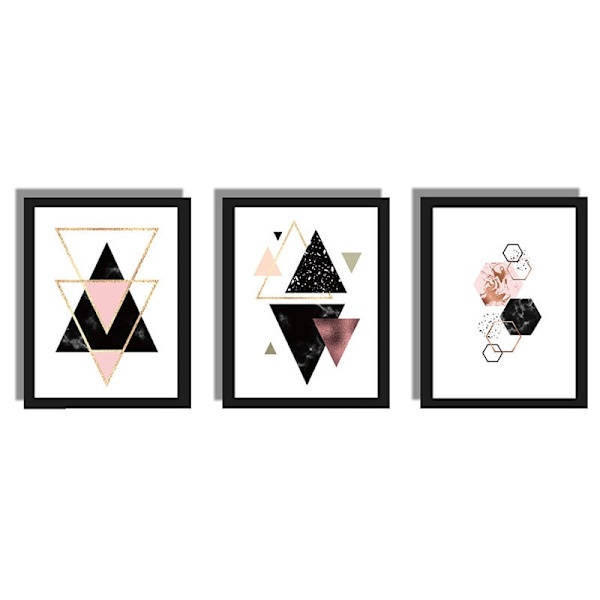 3 stk/sett Nordisk Dekorasjon Geometrisk Kunst Lerretet Maleri Plakater Hjem Innredning Lerretet Veggkunst Bilder (Uinnrammet) 30cm x 40cm