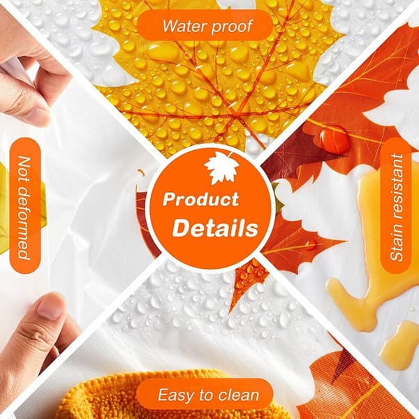 Thanksgiving Høstløv Duk Høst Lønneløv Duk Vanntett Rektangulær Plast Duk