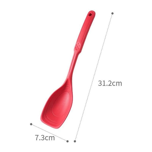 Silikon koke-skjeer, nonstick, spaltede og solide, sett med dyp bolle, mål, kjøkken