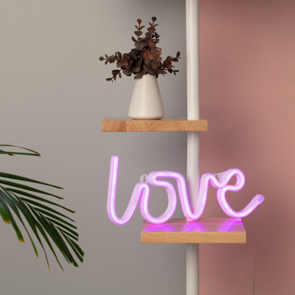 Kärlek LED Neon Batteridriven (Varm Vit)