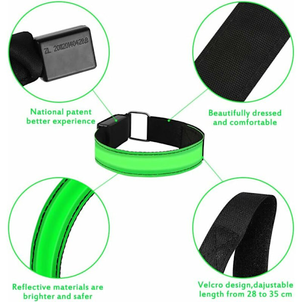 LED-armband, 4 stycken Reflekterande LED-armband Armband Ljusband Barn