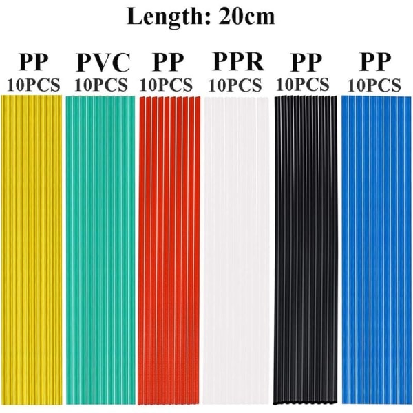 Plastssvetsning Reparationsstavar 60 st Plastssvetsstavar för Bilstötfångare Plastreparation Varmluftspistol