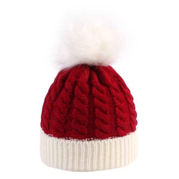 Joulupukin neulottu hattu, lasten jouluneulottu hattu, 15cm leveä ja 19cm pitkä, sopii 0-3 vuotiaille