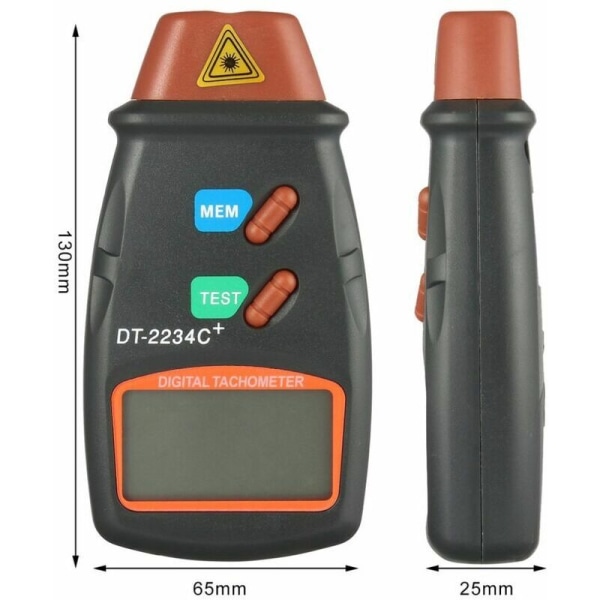 Digitalt turteller Profesjonelt digitalt turteller LCD-skjerm Turteller Tester Autochange Rev Counter med slitesterk 6F22 9V berøringsfri batteri