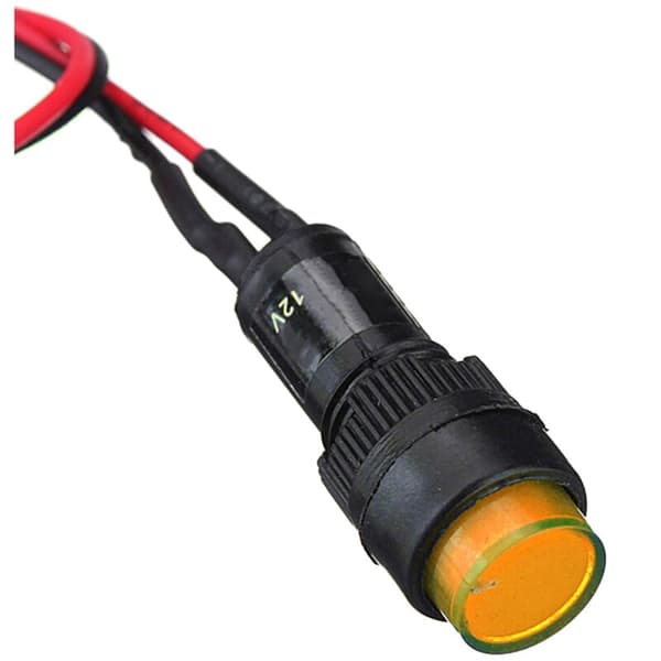 10 mm Universal Dashboard Panel Bilindikator Kit Advarsel LED Lys Lampe 12V Van 1 stk, Gul