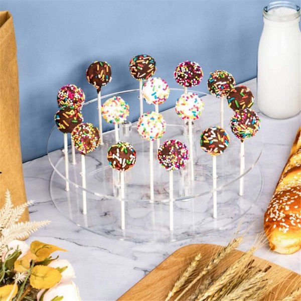 Akrylkakefat, 16 Huller Klar Kvadratisk Lollipop Holder til Bryllup, Babyshower, Bursdager A