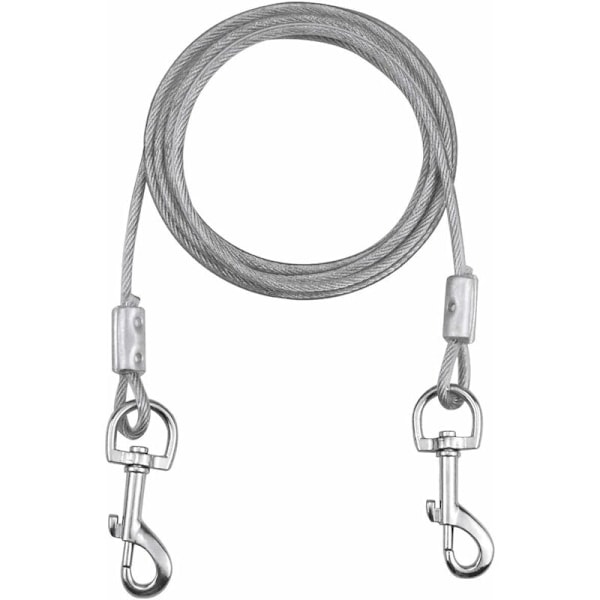 Hundeforankringskabel opptil 80 kg, 3 meter (hvit), kjæledyr for små, mellomstore eller store hunder