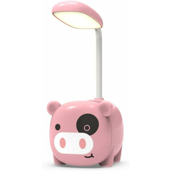 Skrivebordslampe med penneholder, LED-skrivebordslampe til børn, LED-skrivebordslampe med bøjelig slange, øjenbeskyttelse, genopladelig bordlampe til læsning, studier (