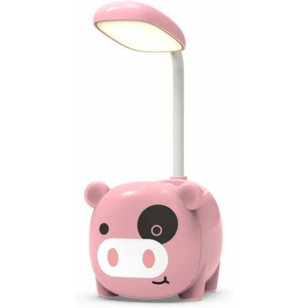 Skrivebordslampe med pennholder, LED-skrivebordslampe for barn, LED-skrivebordslampe med bøyelig slange, øyebeskyttelse, oppladbar bordlampe for lesing, studering (