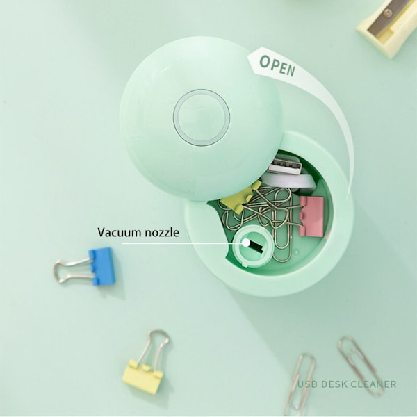 Mini Bordstøvsuger USB Støvbordebørste til Computerbord, Blå
