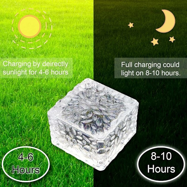 Piece Lampe 4 LED Varmt Hvit Solcelle Utendørs Lys, Sensor Lys Solcelle Stilys Steinlys for Utendørs Dam Jord Sti Hage Patio