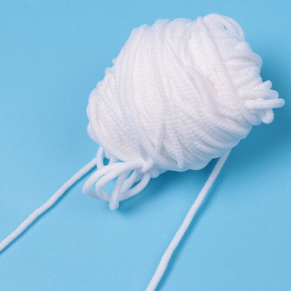 Valkoinen joustava naru, 1/8 tuumaa (3 mm) venyvä mukava käsi- ja korvanaru ompeluun DIY (500 jaardia)
