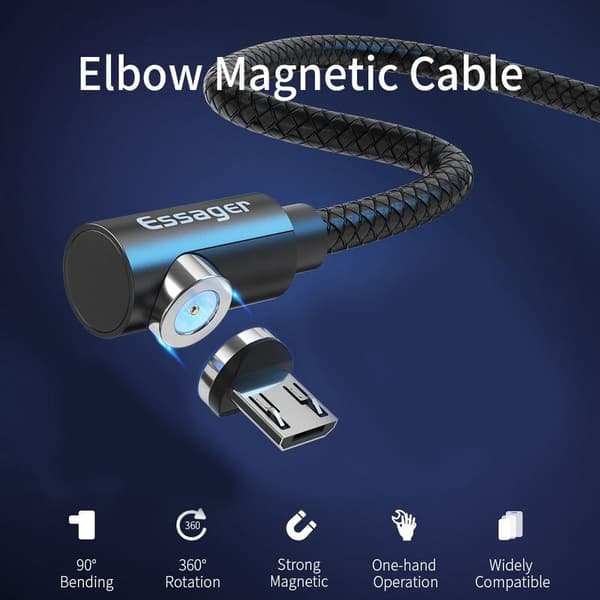 Magnetisk ladekabel USB-kabel for Note 10 plus Bærbar magnetladekabel USB-kabel 2M