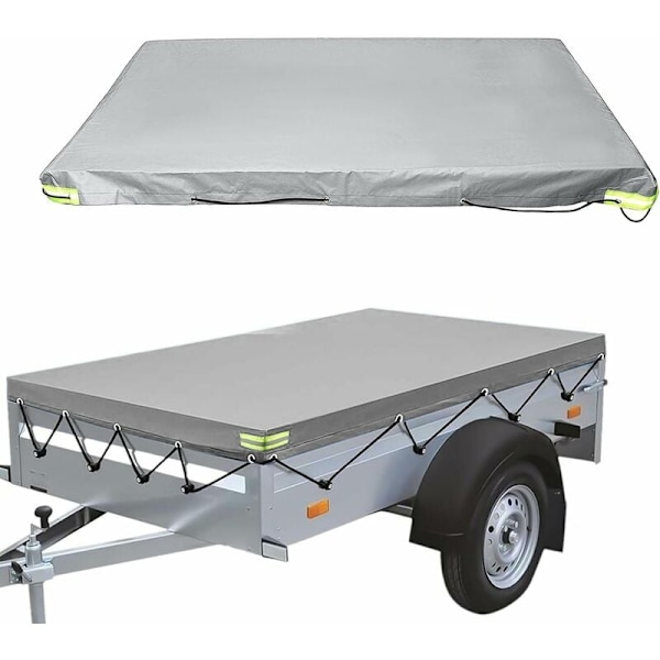 Tasainen perävaunun pressu, 208 x 114 x 13 cm, pölytiivis, sopii 750 kg perävaunuun, harmaa