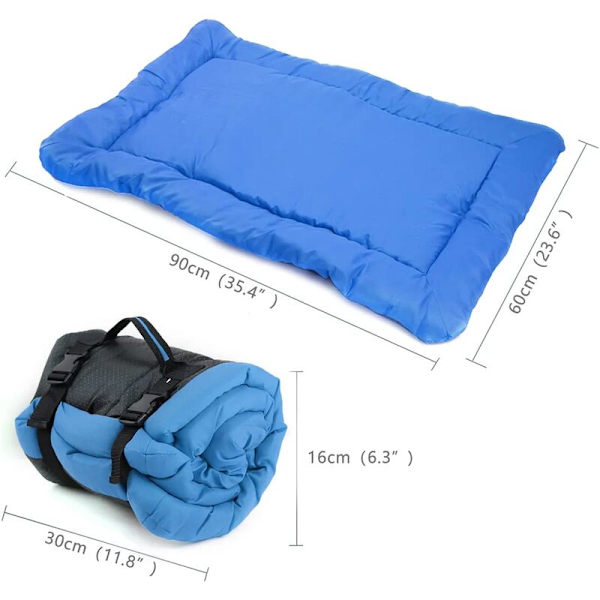 Vandafvisende og sammenklappelig hundebed, nem at rengøre, holdbar Oxford-stof hundemåtte, velegnet til sofaer, kasser osv. Velegnet til udendørs brug, 90x60 cm (B