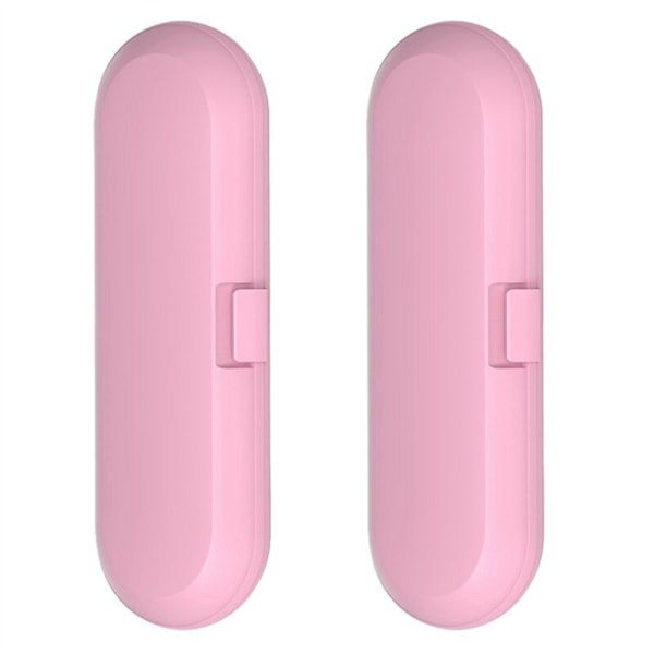2 st Bärbar Elektrisk Tandborste Reseväska Tandborste Handtag Förvaringsfodral Universal Tandborsthuvudhållare, Rosa