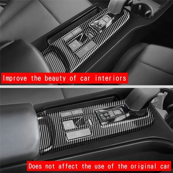 Bil Blank Sort Central Control Gear Shift Panel Dekal Interiør Modifikation til Prius 60 Serie 2022-2023