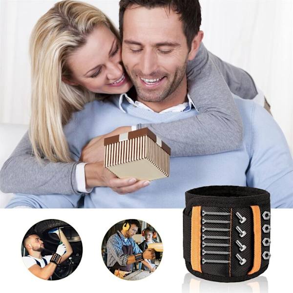 Justerbart DIY Magnetiskt Armband för Män med 10 Superstarka Magneter Armband för Att Hålla Skruvar, Saxar, Litet Verktygshållare, Små Gåvor för Män