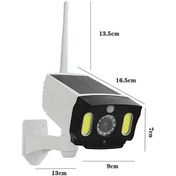 Utomhus säkerhets- och stöldskyddsdummykameror med solpanel och rörelsedetektor. Vattentät LED CCTV, med blinkande röd LED-lampa med 20 LED-lampor