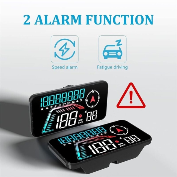 Head Up Display G12 HUD Bil GPS Display Hastighedsalarm Universal Kørselshastighed Som Vist