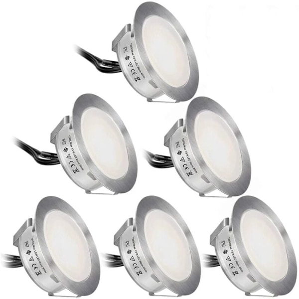 6-osainen integroitu LED-kansivalaisinsetti (päivitetty versio) IP67 vedenkestävä ulkokäyttöön tarkoitettu LED-kansivalo, matalajännitteinen LED-valaistus, sopii puutarhaan