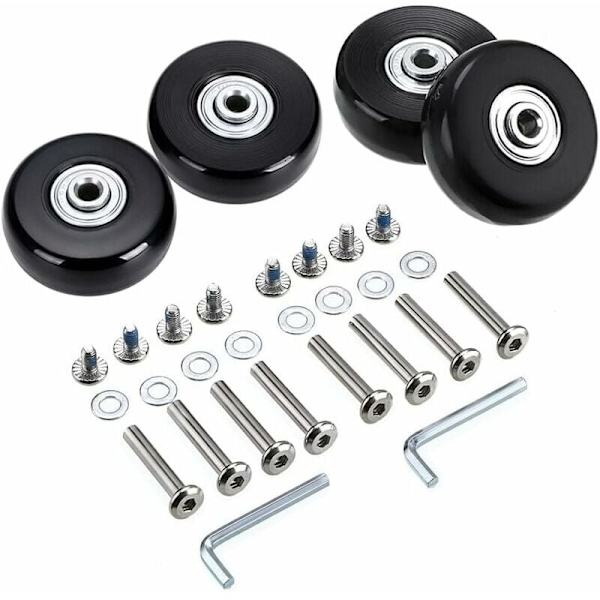 Pyörät, 4 kpl 50x18mm Matkalaukun Vaihtopyörät, Kumipyörät Pyörivät Pyörät Laakerit Korjauspakkaukset, Musta
