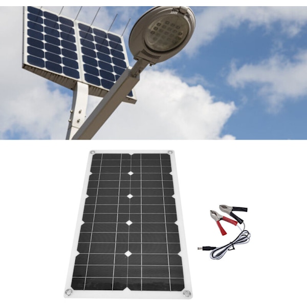 18V 100W Vandtæt Solpanel Solcellepanel Udendørs Batterilader til Hjem Bil Båd