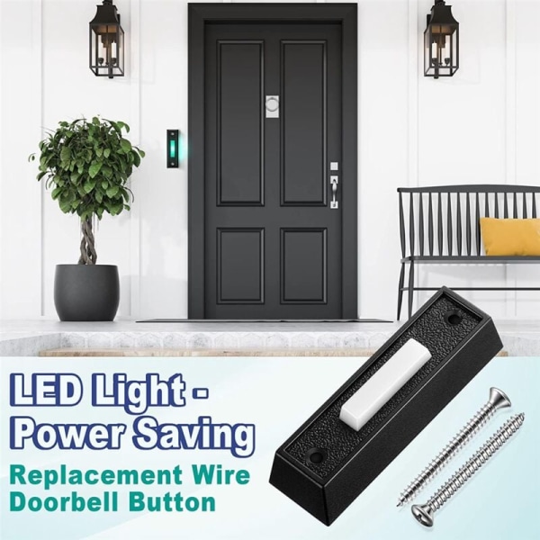 1 kpl langallinen ovikellopainike LED-valolla, ovikellopainikkeen vaihto, ovenavauskytkin