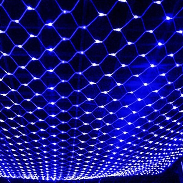 Ulkovalaistus LED-verkkovalot, 8 tilaa vedenkestävä verkkovalo verhoon, puutarhaan, joulukuuseen, juhliin, häihin, terassille, koristevalot (sininen, 3mx2m 19