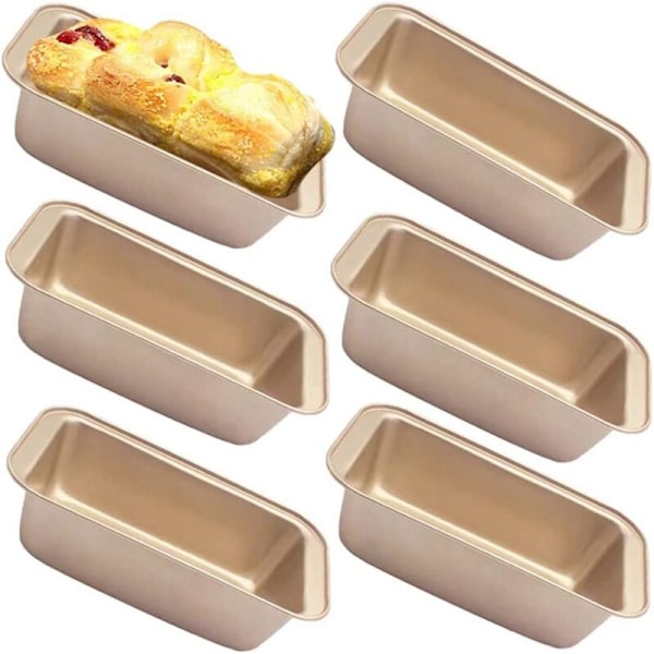 Brödform för Bakning, Icke-Klibbig Stål Toastform Set (Guld 6-pack)