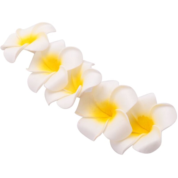 100 kpl sarjan valkoisia vaahtomuovi frangipani Havaijin tekokukka terälehtiä korkki hiushattu seppele DIY hääkoriste 5cm