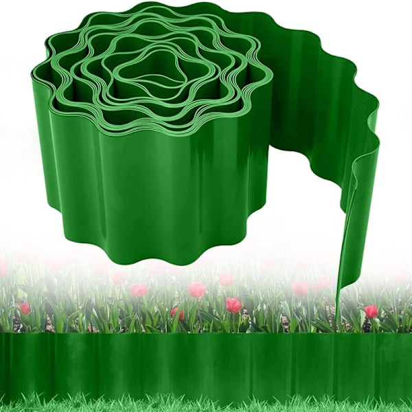 Plastik Havekant, 12 Meter Fleksibel Græs Kant, Blomsterbed Kant, Foldbar Dekorativ Have Græs Kant til Kurver, 20cm Høj