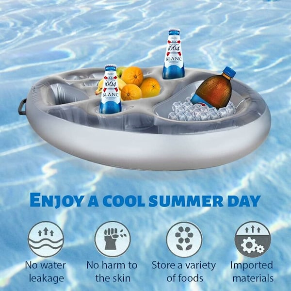 Flytande Poolbar, 8 Hål Pool Flytande Bar, Uppblåsbar Flytande Barbricka, Spa Flytande Bar, Bärbar HIASDFLS