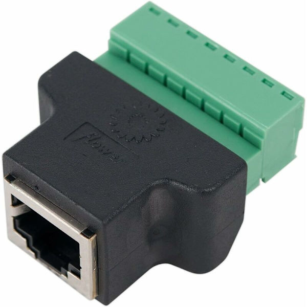 Rj45-hona till 8-stifts skruvterminalblock-kontakt Cat7 Cat6 Cat5 Cat5e Ethernet-förlängningskabel CCTV-adapter Digital Dvr-nätverksadapter Inline Co
