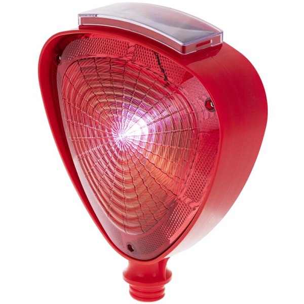 Solcelled LED signallampe til tovejs signalering til 22 cm kegle