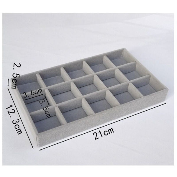 Akryl Flannel Opbevaringsboks Multi-Frame Tre-Design Afslutningsboks Halskæde Øreringe Ring Display Bakke