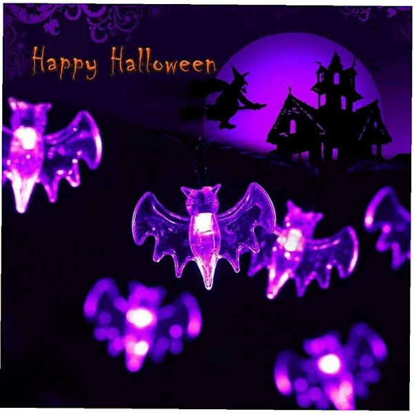 Halloween-koristevalot 30 LED-lepakkovaloa sisä- ja ulkokäyttöön Halloween-juhliin