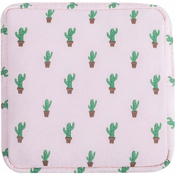 Bærbar hygiejnebind opbevaringspose (Pink Cactus)-