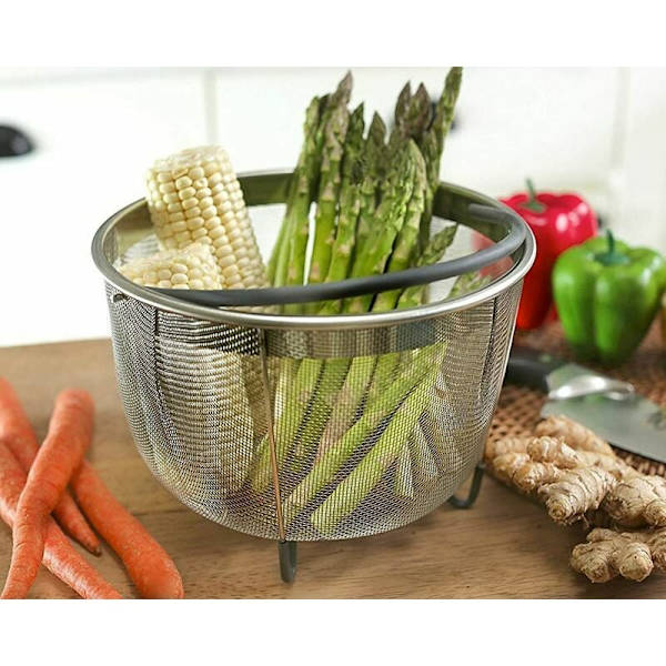 Ångkokningskorg för matlagning av grönsaker, 6QT rostfritt stål tryckkokare tillbehör kompatibel med de flesta tryckkokare