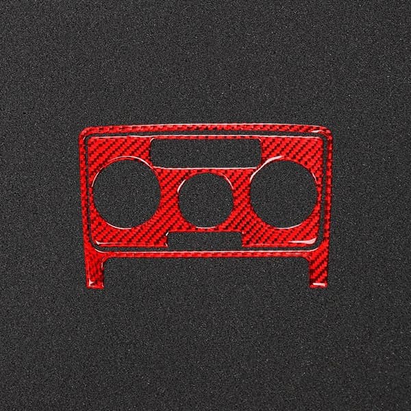 För 2012 2013 2014 2015 2016 2017 2018 2019 Fiber Air Conditioning Button Panel Cover Frame Trim (Röd)