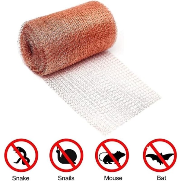 Kobbernet, 1 rulle med 6 meter kobbernet, kobbernet mod snegle, mus, fugle og nematoder, havebeskyttelse mod gnavere, strikket kobber