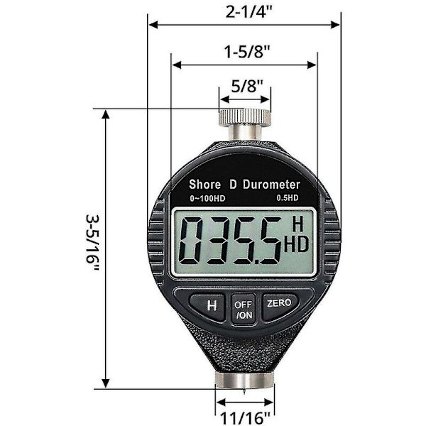 0-100hd Shore D Hårdhed Durometer Digital Durometer Skala med LCD Display til Gummi, Plast, F
